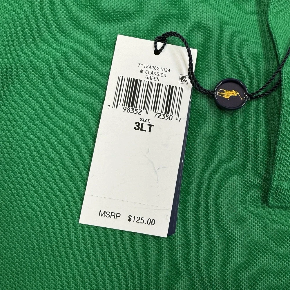 Polo Ralph Lauren Men's Big & Tall‎ Mesh Polo Shirt Green Size 3XLT NEW